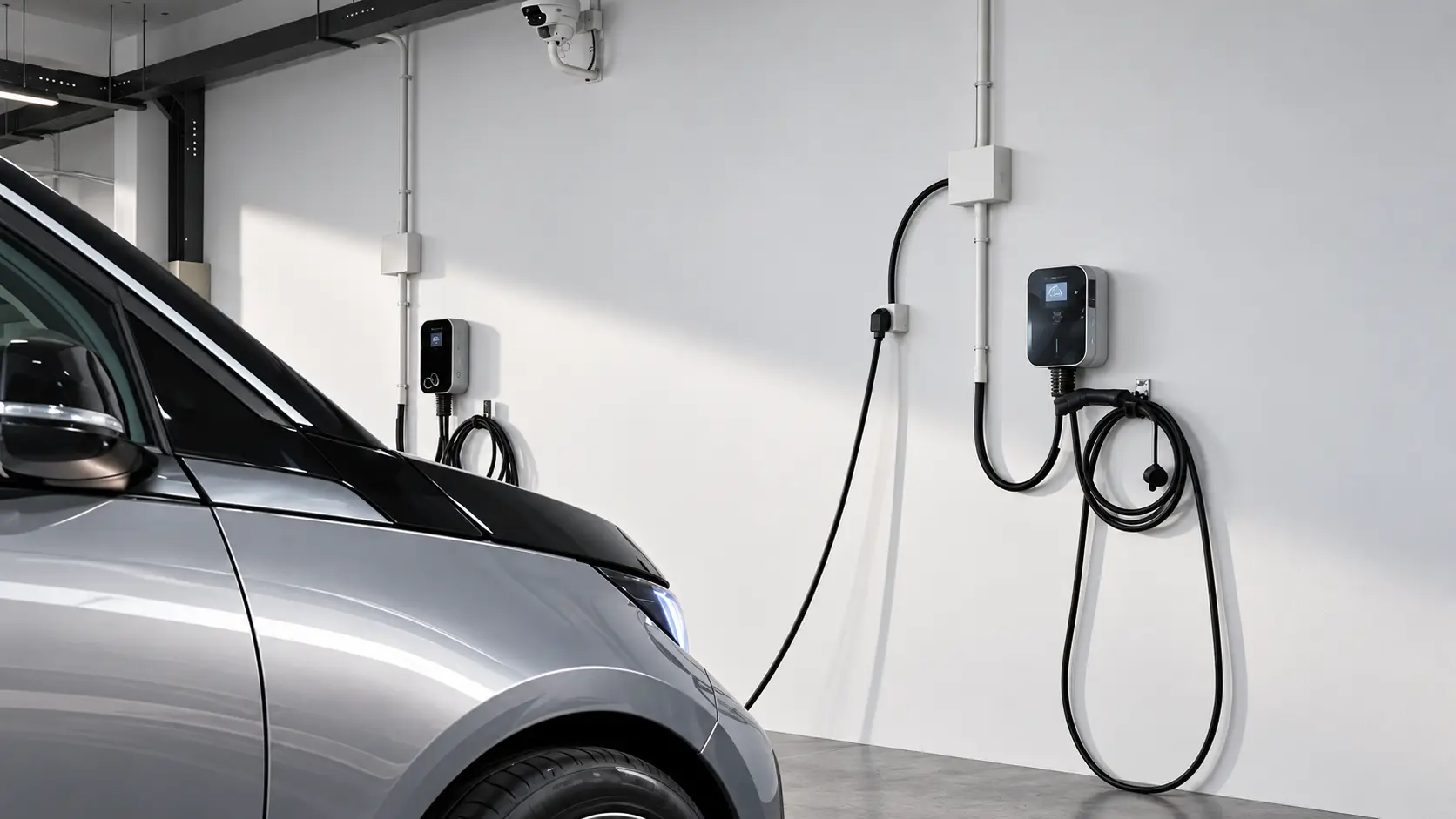 Estacionamiento de edificio con cargadores Rayforce instalados